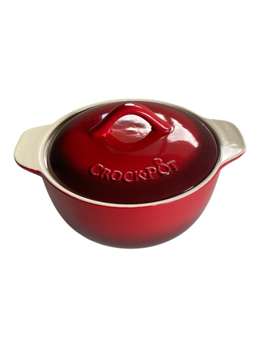 Crock Pot Artisan 2.3 Quart Round Stoneware Casserole Gradient Glossy Red ECU